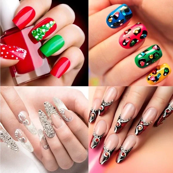 6 Boxes Nail Rhinestones & 40 Pots Nail Foils Flakes Nail Art 💅🏾 - Picture 7 of 7